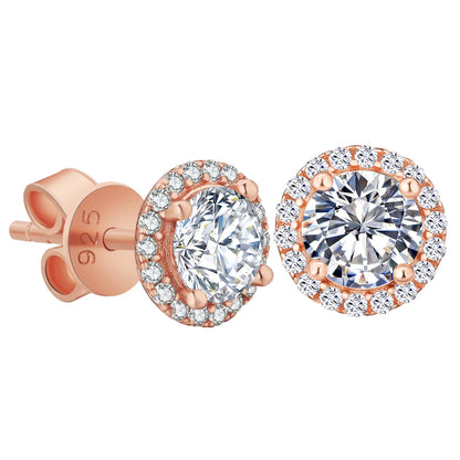 Luxury 1CT D Color VVS1 Moissanite Stud Earrings – GRA Certified Halo Flower Design, 925 Sterling Silver