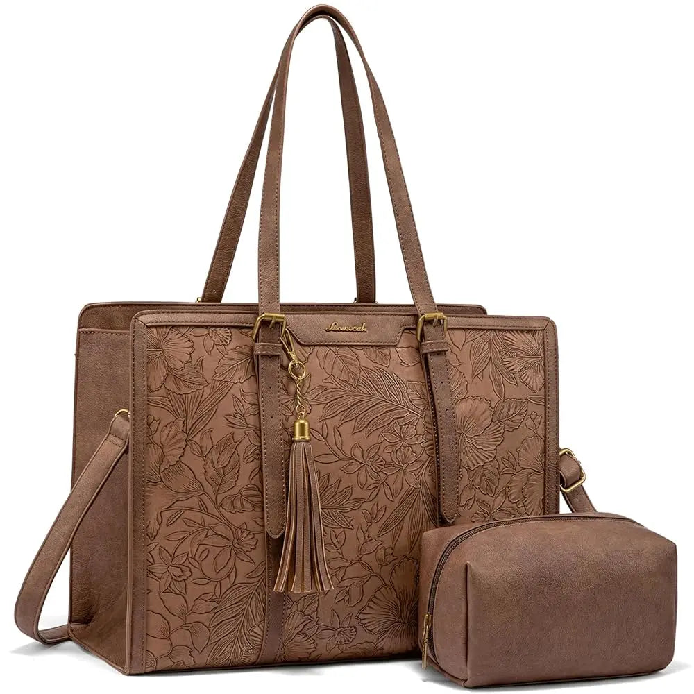 LOVEVOOK Laptop Tote Bag Set | 15.6/17 inch Briefcase for Women, Work & Travel Shaira