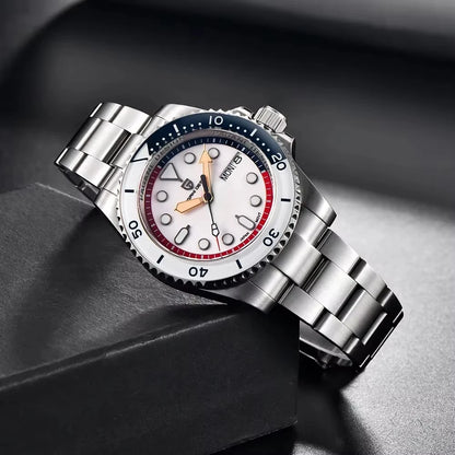 PAGANI DESIGN  1726 40mm Men’s Automatic Watch – NH36 Mechanical Wristwatch with Week Display, 100M Waterproof Sports Watch for Men