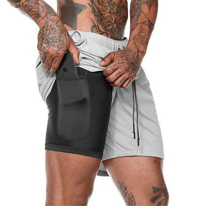 Men’s Double‑Layer Athletic Shorts – Quick‑Dry Polyester Gym Shorts for Workout, Fitness & Training Julian