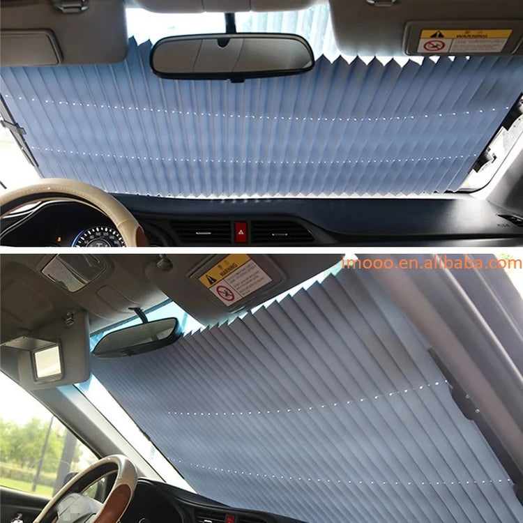 80x200cm Retractable SUV Windshield Sun Shade | Anti-UV Reflective Folding Cover