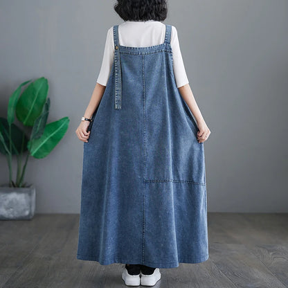 Women's Denim Dress – Loose Fit, Retro Slimming Design, and Versatile Style Isobel