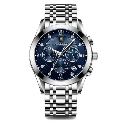 POEDAGAR 820 Men's Sport Watch – Genuine Leather Quartz Wristwatch, Waterproof, Luminous, and Stylish Relojes Para Hombre Olivier