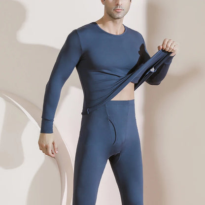 Men's Winter Thermal Underwear Set – Soft, High-Stretch, Thick, Warm O-Neck Tights for Maximum Comfort