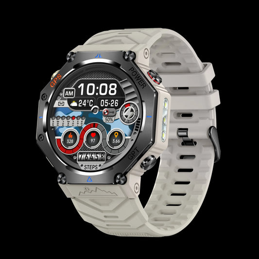KC91 Outdoor Smart Watch with 1.39″ HD Display – 3ATM Waterproof Sports Smartwatch with LED Flashlight for Men & Women