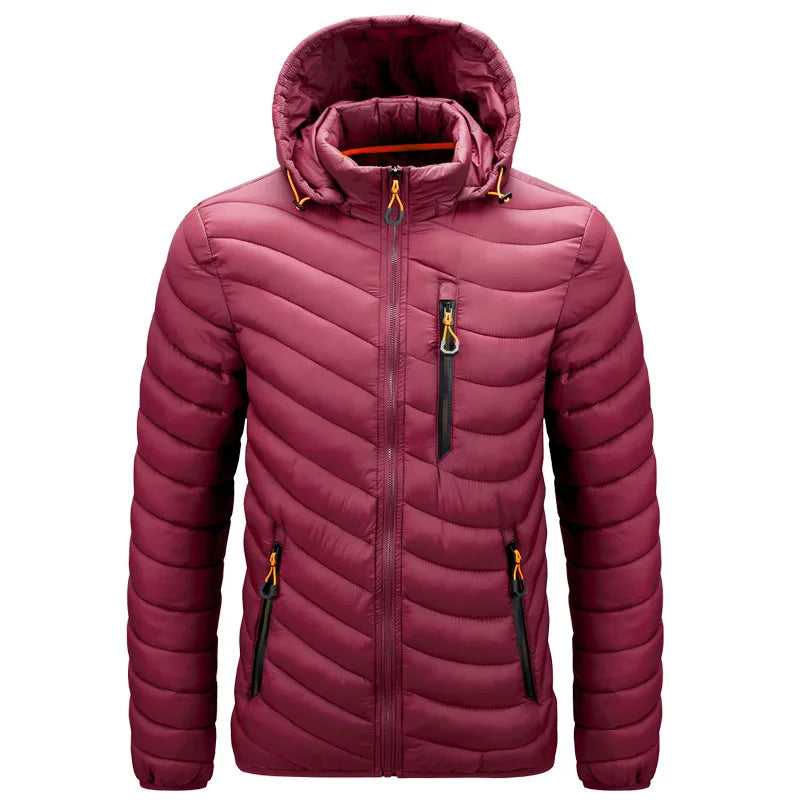 Men's Hooded Casual Cotton Light Down Jacket - Warm Winter Coat & Trench Perrin