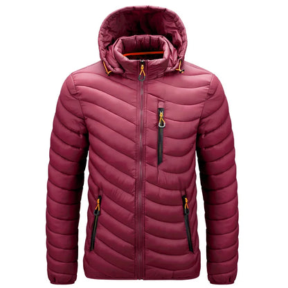 Men's Hooded Casual Cotton Light Down Jacket - Warm Winter Coat & Trench Perrin