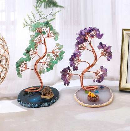 Natural Healing Crystals Tree – Amethyst & Rose Quartz for Home Decor