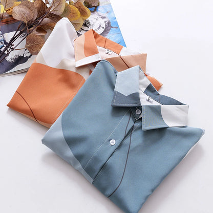 Women's New Floral Print Lapel Long-Sleeve Shirt – Loose-Fit, Trendy, and Stylish Design Relyn