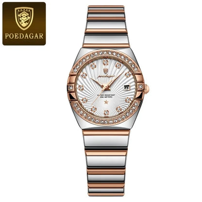 POEDAGAR 302 Women's Watch – Fashion Elegant Diamond Bracelet Quartz Wristwatch, Stylish Ladies Watch
