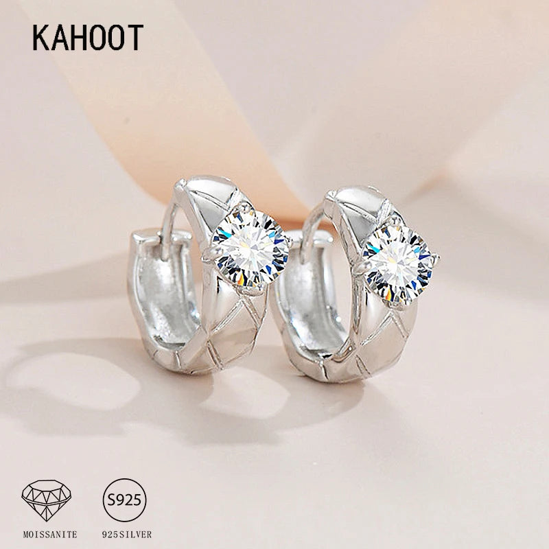 925 Sterling Silver Moissanite Ear Buckles – 0.5 Carat High-End Luxury Design, Elegant Gift for Women Gianna