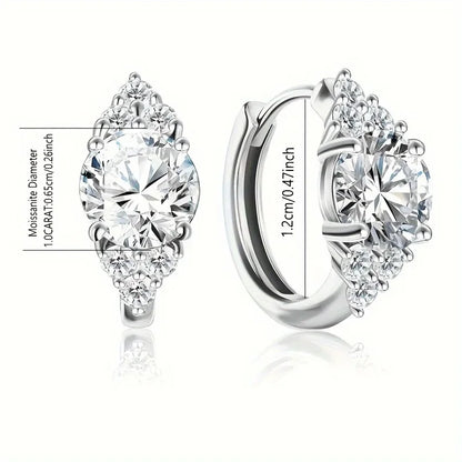 S925 Silver 1-Carat Moissanite Earrings – Elegant and Stylish for Women Belle