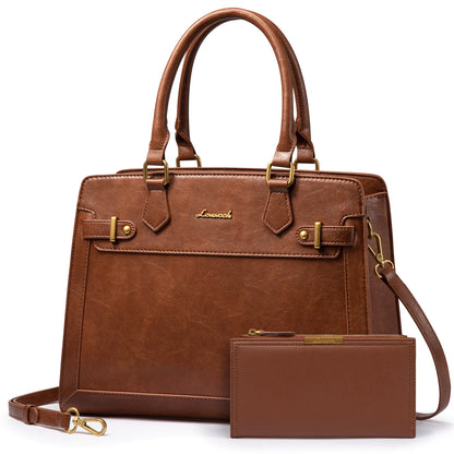LOVEVOOK 2023 PU Leather Tote Bag Set for Women - 2pcs Handbags & Shoulder Bags Graciela