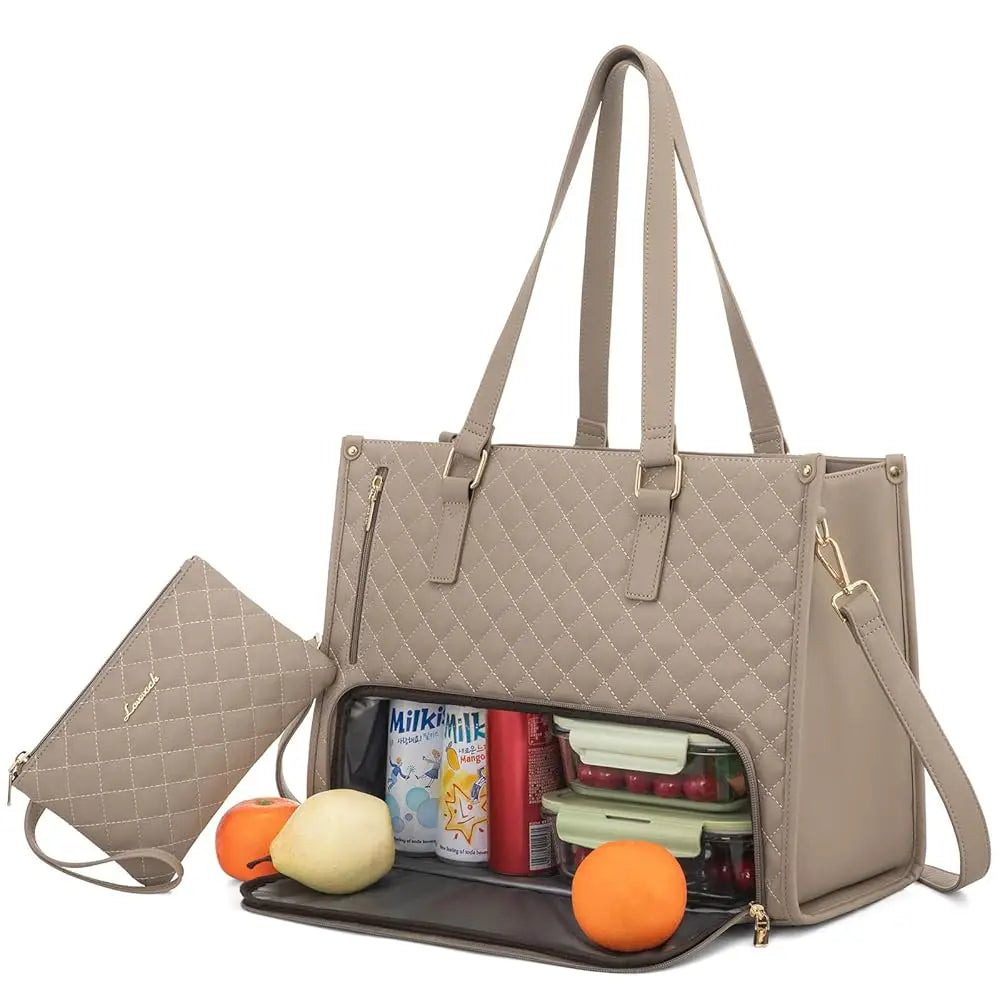 Women’s Laptop Handbag & Insulated Cooler Lunch Bag, Waterproof for Work, School, or Travel|
 2pcs Ladies Shoulder Bags Set