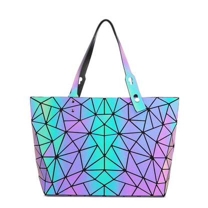 Shoulder Bags Wallet 3 Pieces Set Ladies Geometric Luminous Bag Jela