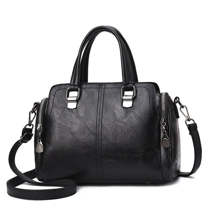 Leather Handbags for Women and Girls – Stylish Ladies' Tote and Shoulder Bags with Side Pocket Design