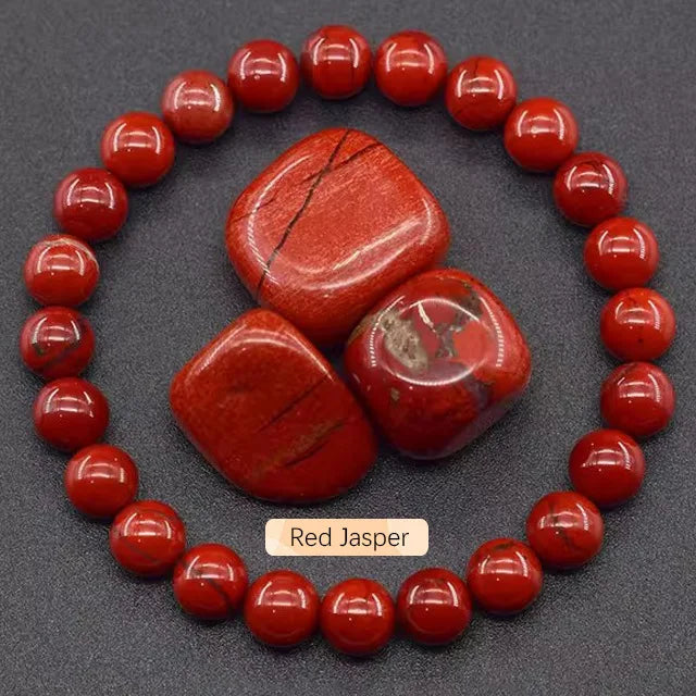 8mm Natural Stone Beaded Bracelet | Fashion Crystal Elastic Stretch Jewelry Gift Nia