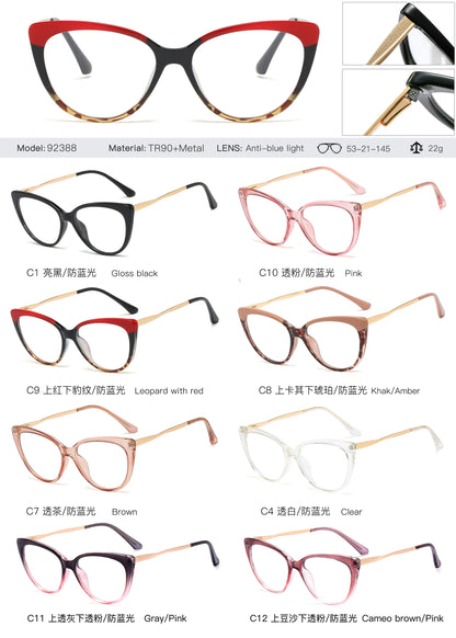 Women’s Metal Spring Hinge Glasses – TR90 Frames with Blue Light Filter | Stylish & Comfortable Designer Eyewear Farah