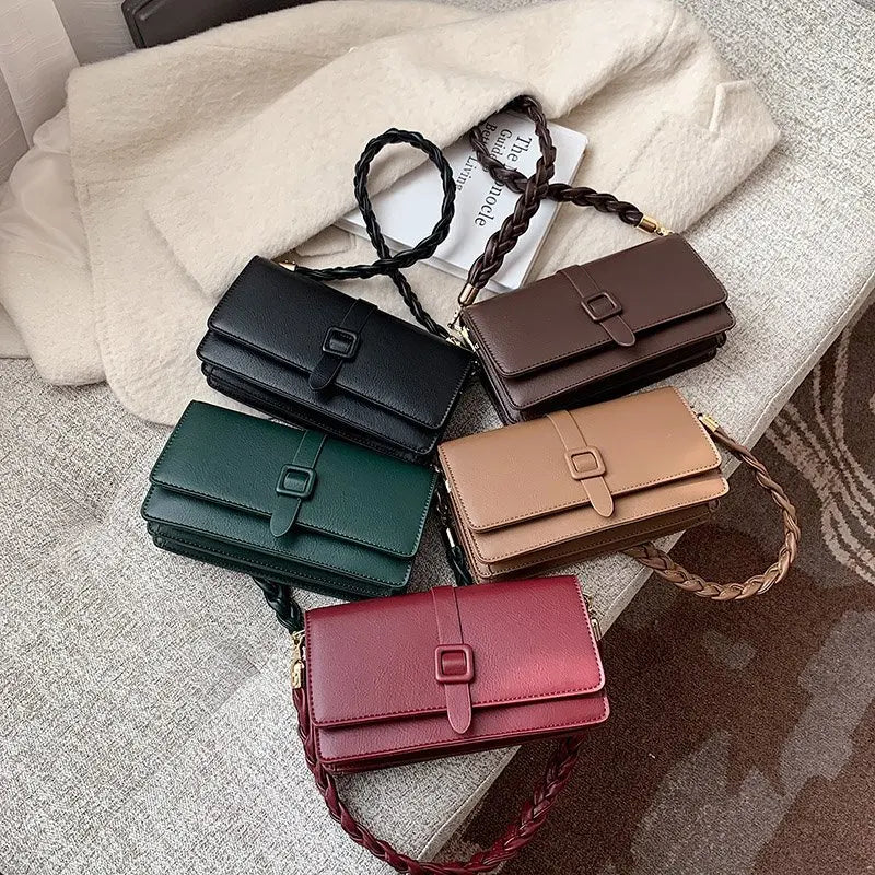 Casual Women’s Single-Shoulder Bag: Solid-Color Underarm Bag with Woven Strap Nylah