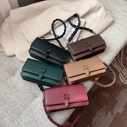 Casual Women’s Single-Shoulder Bag: Solid-Color Underarm Bag with Woven Strap Nylah