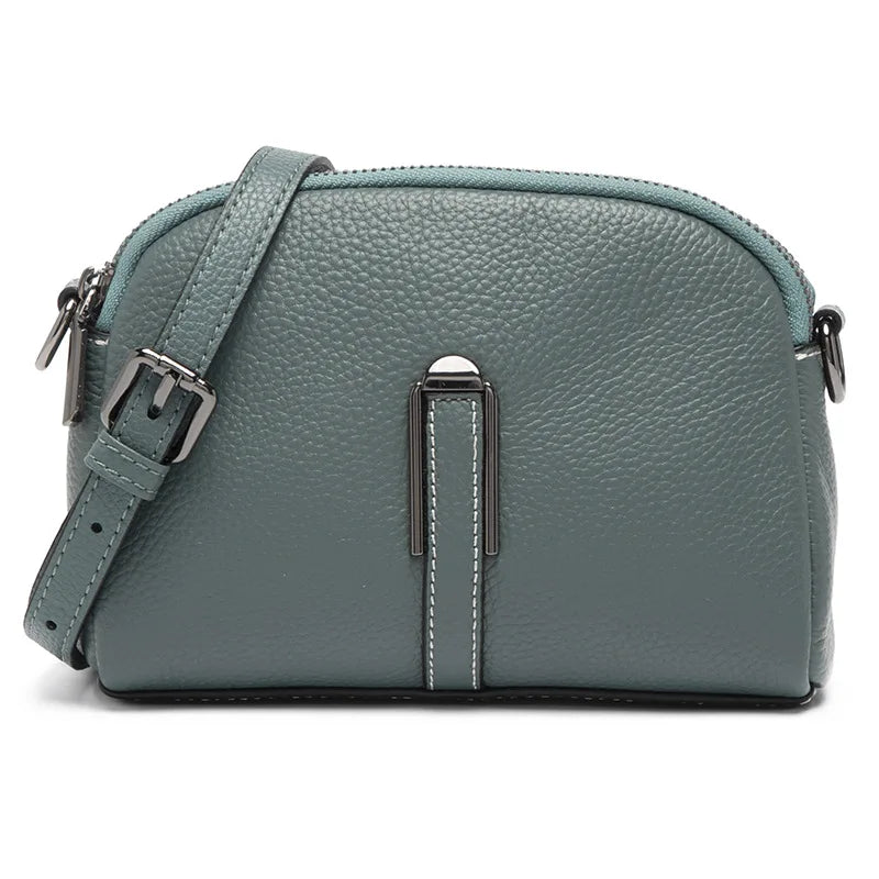 Women’s Genuine Leather Messenger Bag: Retro Togo Cowhide Mini Handbag for Ladies Norah