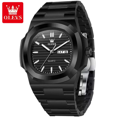 OLEVS 5627 Luxury Luminous Quartz Watch for Men Water Resistant Movement Date Calendar Mens Wristwatches Clock Reloj Hombre