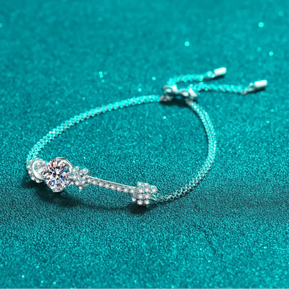 Trendy Double Chain Adjustable Bracelet – 925 Sterling Silver Elegant Moissanite Jewelry Lise