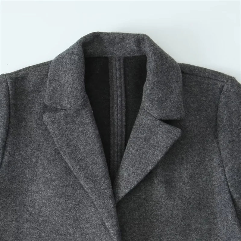 Women's Mid-Length Lapel Coat - Autumn & Winter Loose Button Jacket Ursula