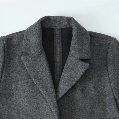 Women's Mid-Length Lapel Coat - Autumn & Winter Loose Button Jacket Ursula