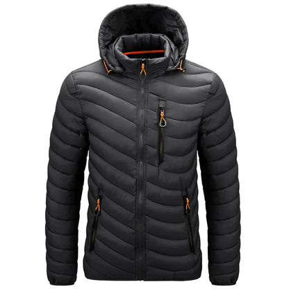 Men's Hooded Casual Cotton Light Down Jacket - Warm Winter Coat & Trench Perrin