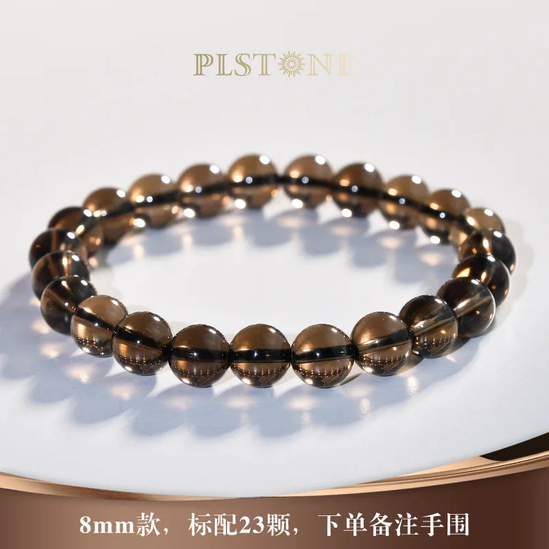 Natural Smoke Citrine Crystal Bracelet – Gold Bangle for Men and Women, Perfect Birthday Gift or Couple’s Jewelry