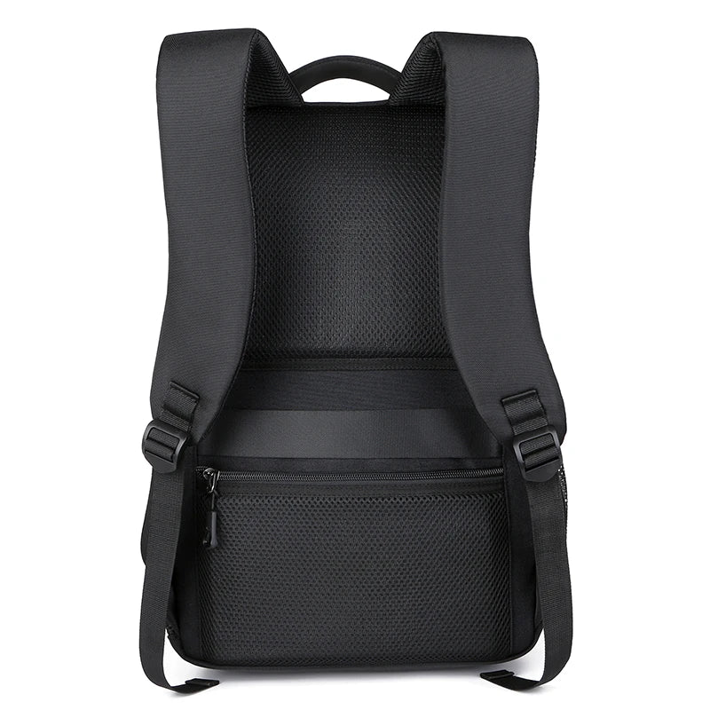 Lightweight Waterproof PU Laptop Backpack – 15.6-Inch Business Travel School Bag with USB Charging Port