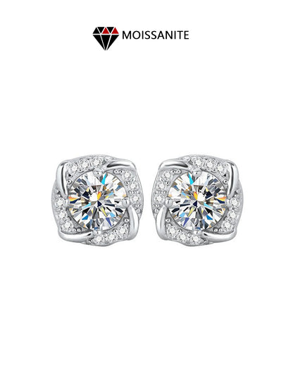 Sterling Silver Windmill Earrings – Moissanite Diamond Wedding Jewelry for Women, Elegant Special Occasion Accessories Nica