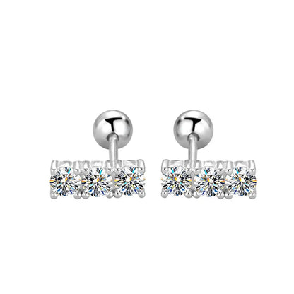 0.3 Carat Moissanite Straight Row Earrings – Luxury 925 Sterling Silver Trendy Design Joan