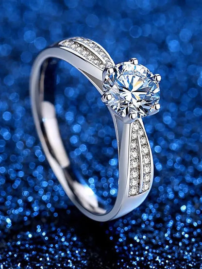 925 Sterling Silver 1.13ct VVS Moissanite Ring for Women – 6.5mm Wedding & Engagement Ring Cerent