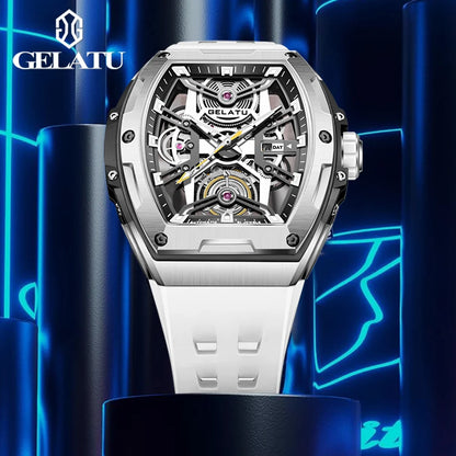 GELATU 6012 Luxury Men's Skeleton Watch – Multifunctional, Waterproof Automatic Wristwatch