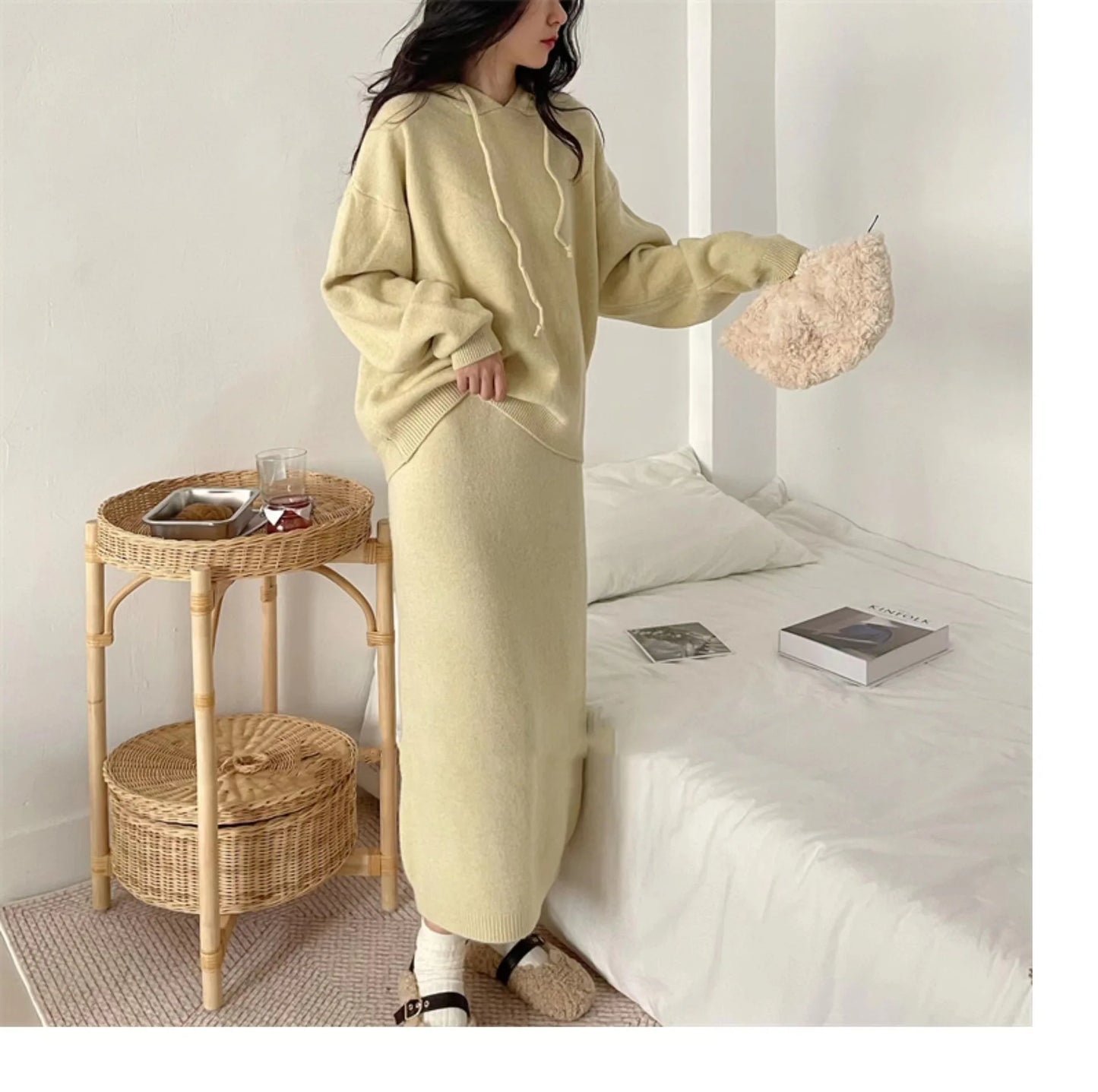 Women’s Hooded Sweater and Long Skirt Twin Set – Fashionable Autumn New Arrivals for Ladies Seren