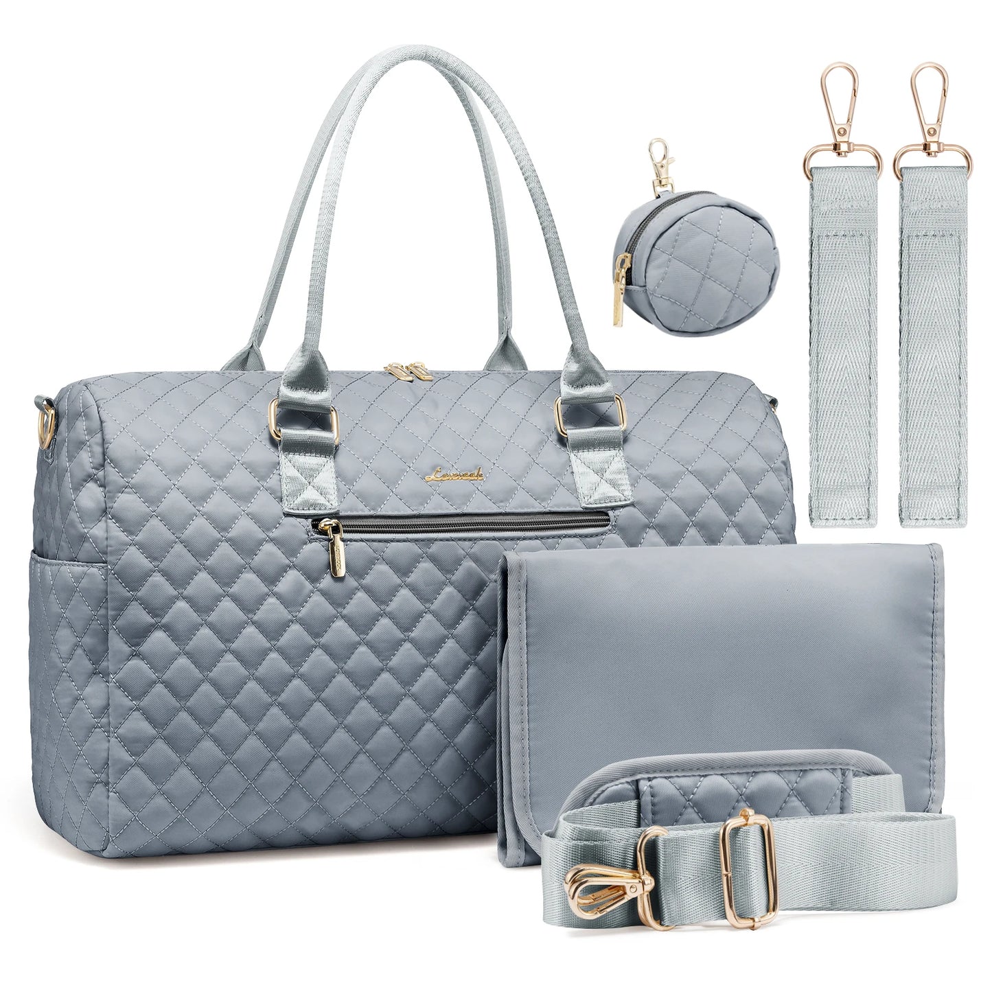 Waterproof Mommy Travel Bag | Large Capacity Duffle with Changing Pad & Pacifier Case Sarah