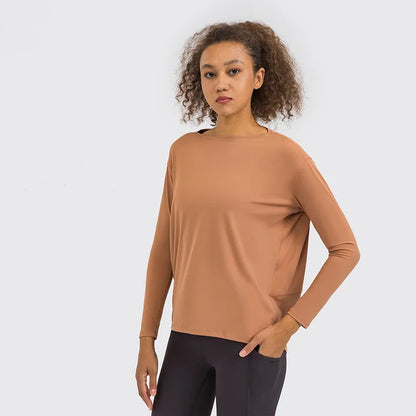 Women's Long Sleeve Yoga Shirt - Perfect for Exercise & Activewear