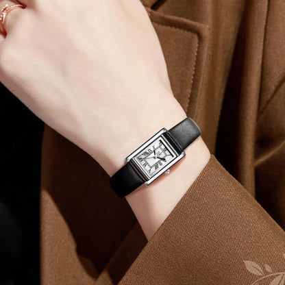 SHENGKE Roman Dial Quartz Watch for Women – Retro Leather Band Style Anaya