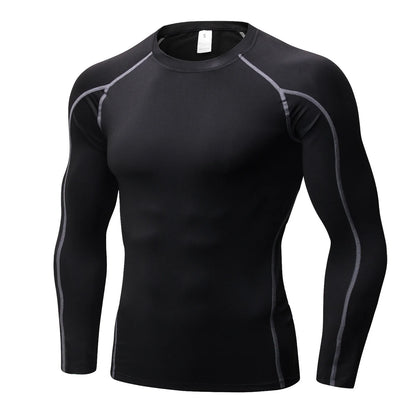 Men’s Long‑Sleeve Compression Shirt – Polyester Spandex Performance Athletic Top Renan
