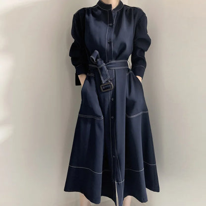 Spring & Autumn Korean Elegant A-Line Dress | Women's Loose Long Sleeve Temperament Dress Bianca