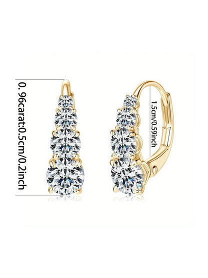 Elegant Moissanite Earrings | D/VVS Round Heart GRA Cut 925 Sterling Silver Unique Design Ellie