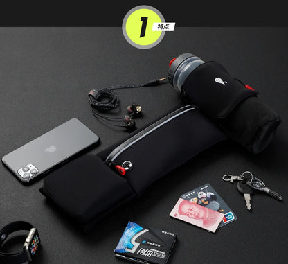 New Design Marathon Hiking Fanny Pack Running Belt Waist Bag with Water Bottle Holder