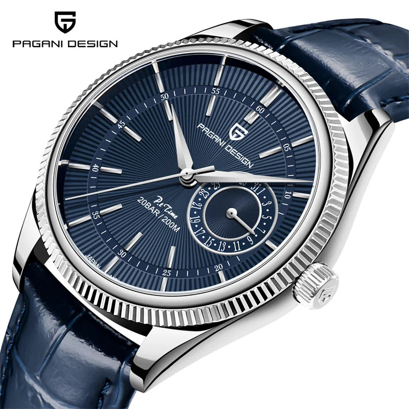 PD1689 PAGANI DESIGN Men’s Quartz Watch | Luxury Business Wristwatch with Sapphire Glass, Genuine Leather Strap, Waterproof