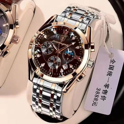 POEDAGAR 820 Men's Sport Watch – Genuine Leather Quartz Wristwatch, Waterproof, Luminous, and Stylish Relojes Para Hombre Olivier