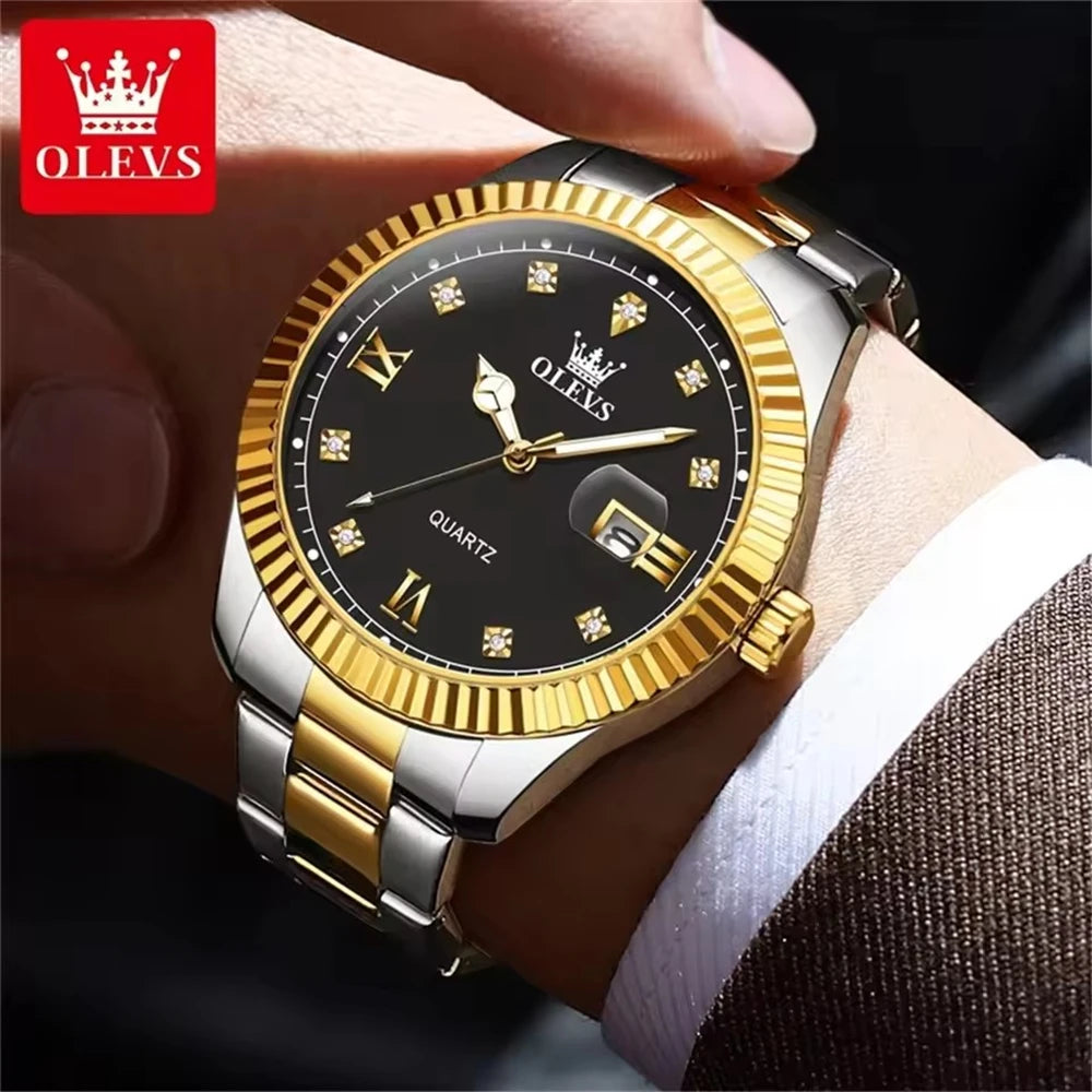 OLEVS 3623 Men's Luxury Quartz Watch – Waterproof, Luminous Dial, Calendar, Business Style