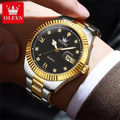 OLEVS 3623 Men's Luxury Quartz Watch – Waterproof, Luminous Dial, Calendar, Business Style