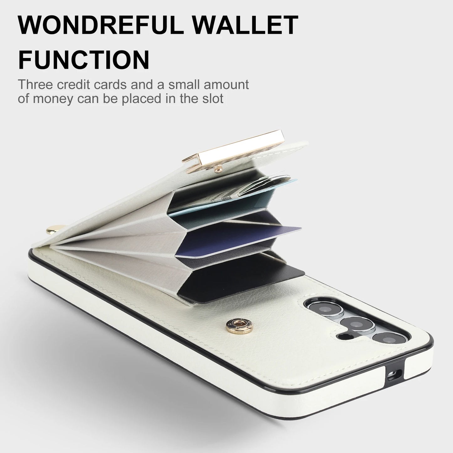 Magnetic Leather Wallet Phone Case | Shockproof Card Holder Back Cover for Samsung S24 & iPhone 15 Pro Max