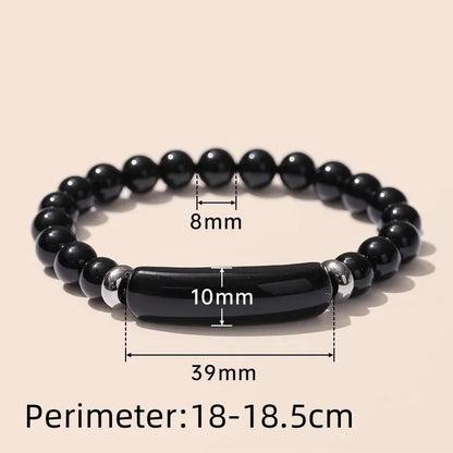 8mm Pink Crystal Bead Bracelet – Natural Stone Stretch Bracelet with Stainless Steel Accessories